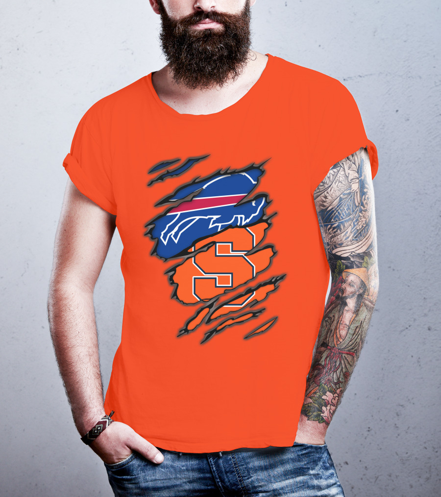 Buffalo Bills Syracuse University Orange Logo Combination T-Shirt