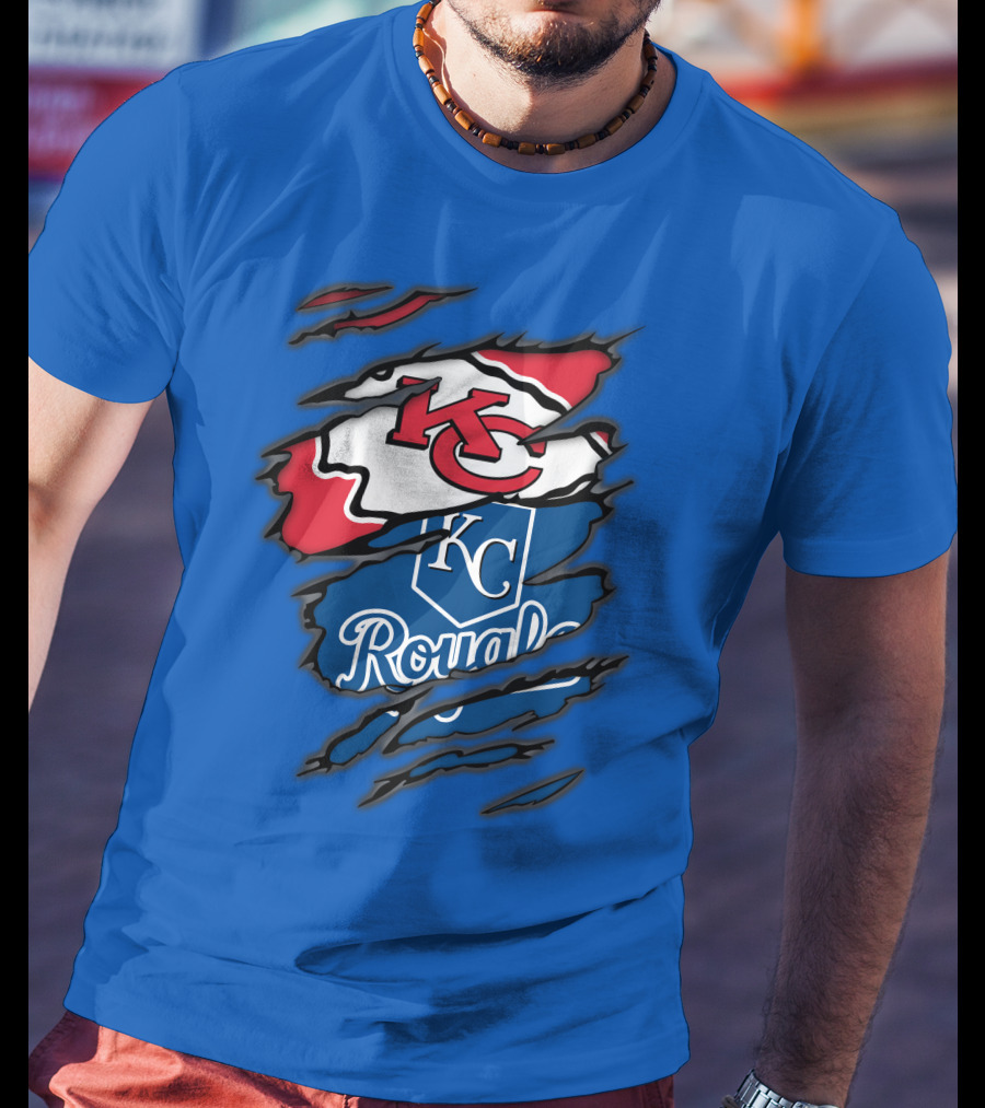 Kansas City Chiefs Royals KC Logo Mashup T-Shirt