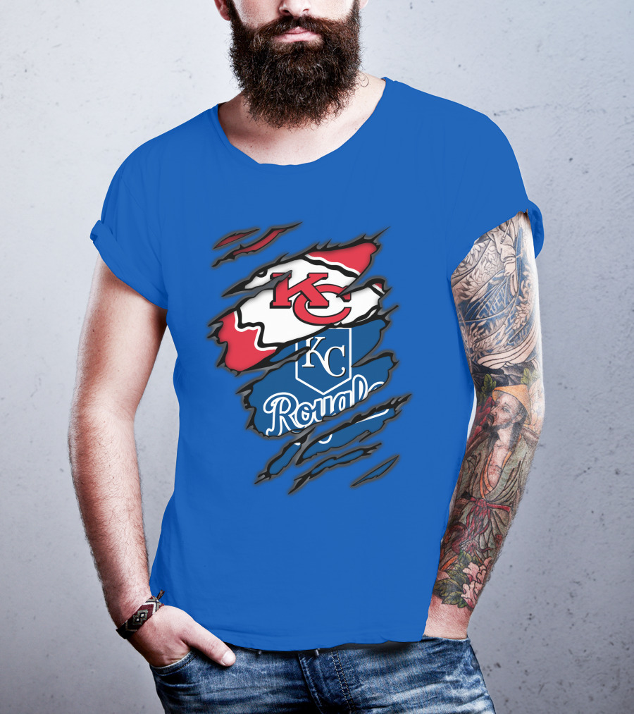 Kansas City Chiefs Royals KC Logo Mashup T-Shirt