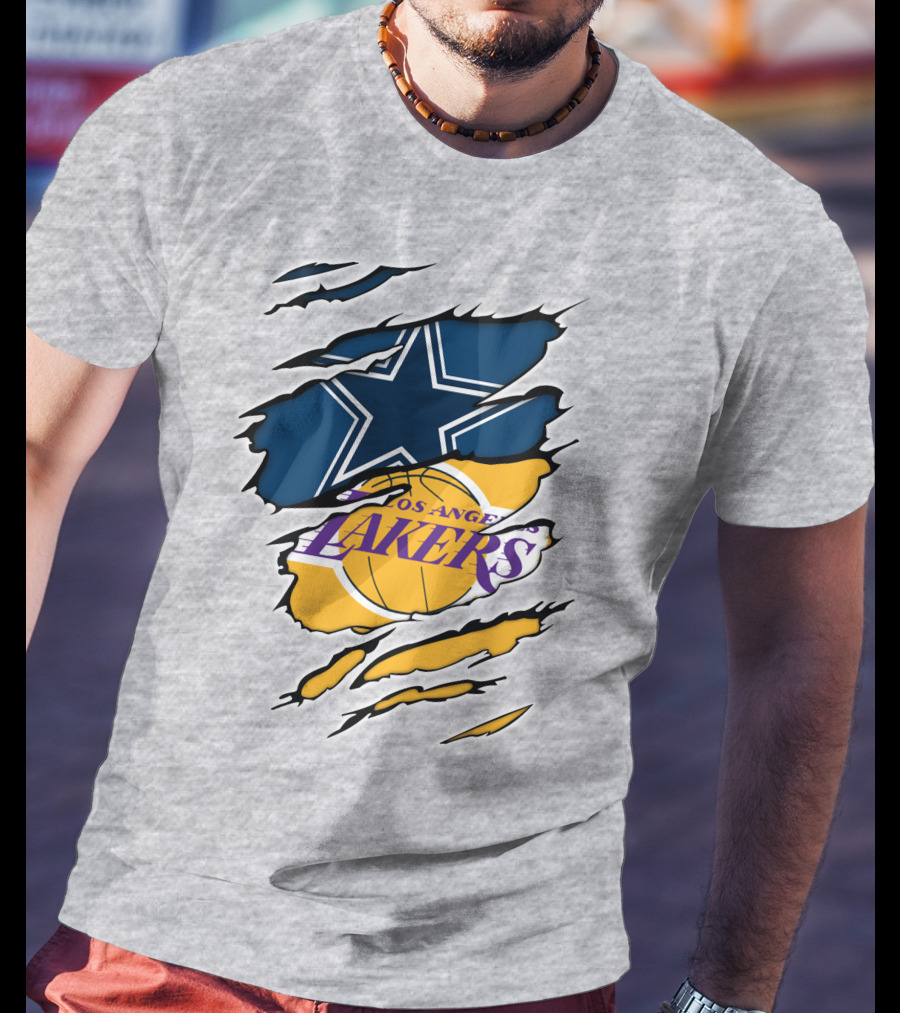 Dallas Cowboys Los Angeles Lakers Logo Mashup T-Shirt