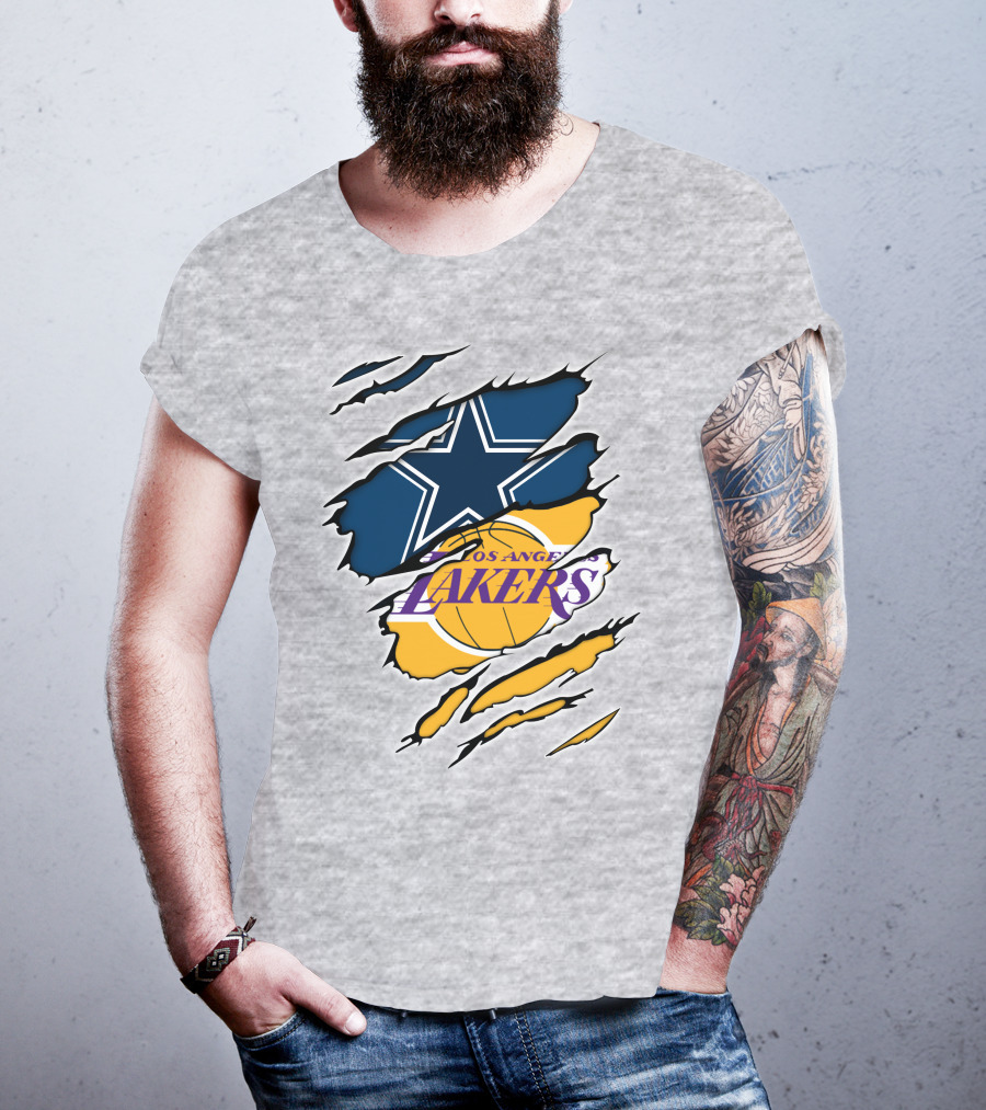 Dallas Cowboys Los Angeles Lakers Logo Mashup T-Shirt