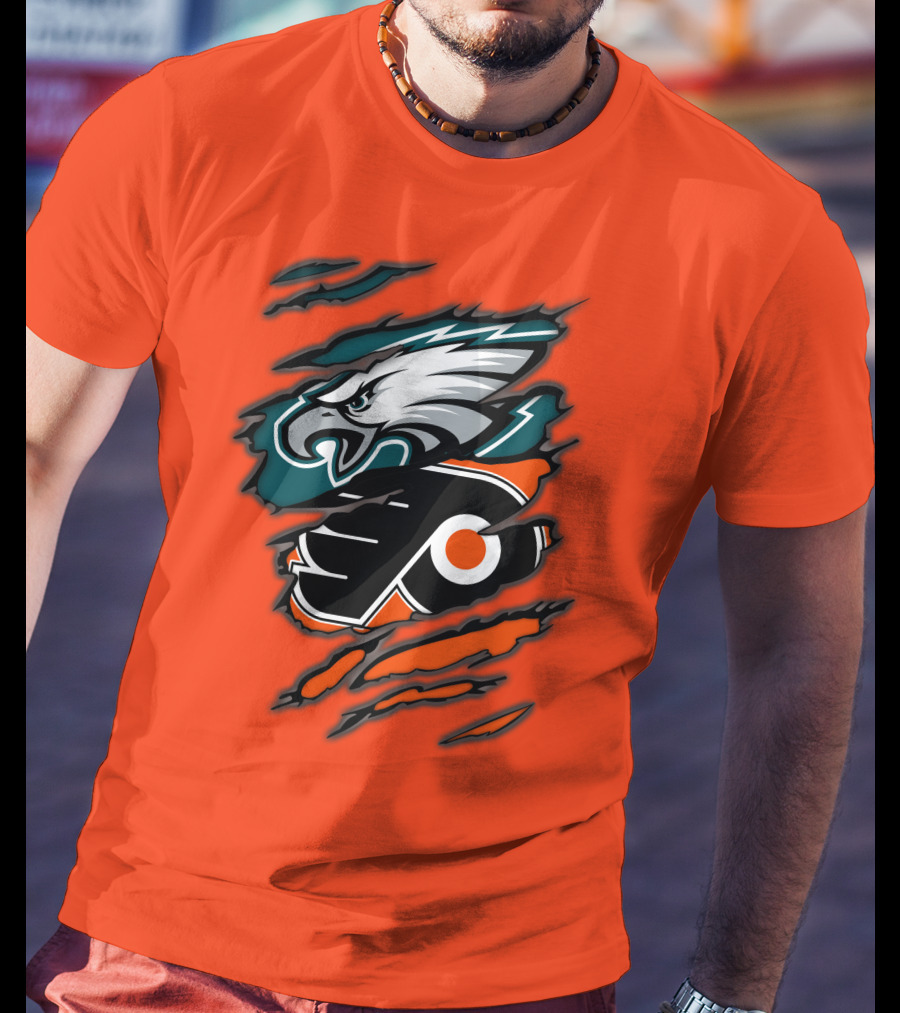 Philadelphia Eagles Flyers Logo Mashup T-Shirt