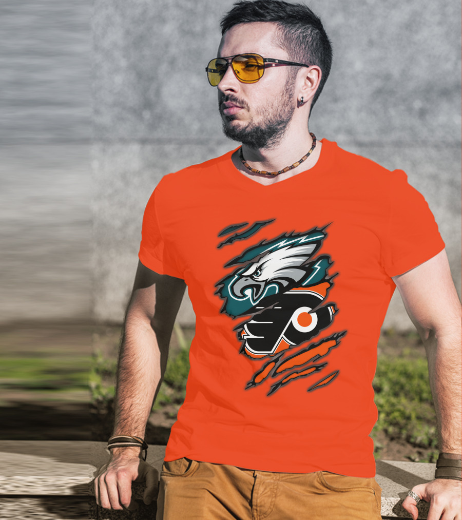 Philadelphia Eagles Flyers Logo Mashup T-Shirt