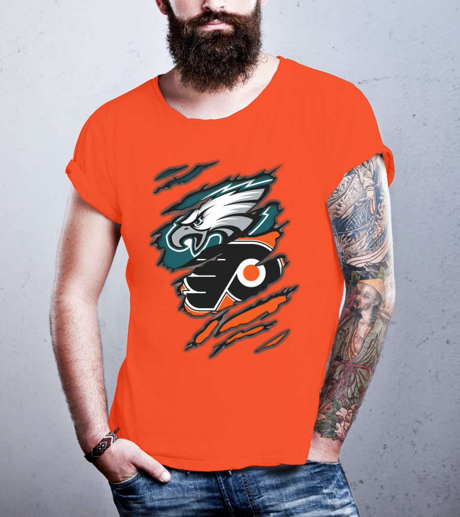 Philadelphia Eagles Flyers Logo Mashup T-Shirt