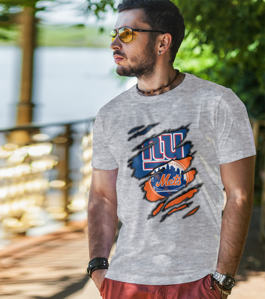 New York Giants Mets Crossover Claw Marks T-Shirt