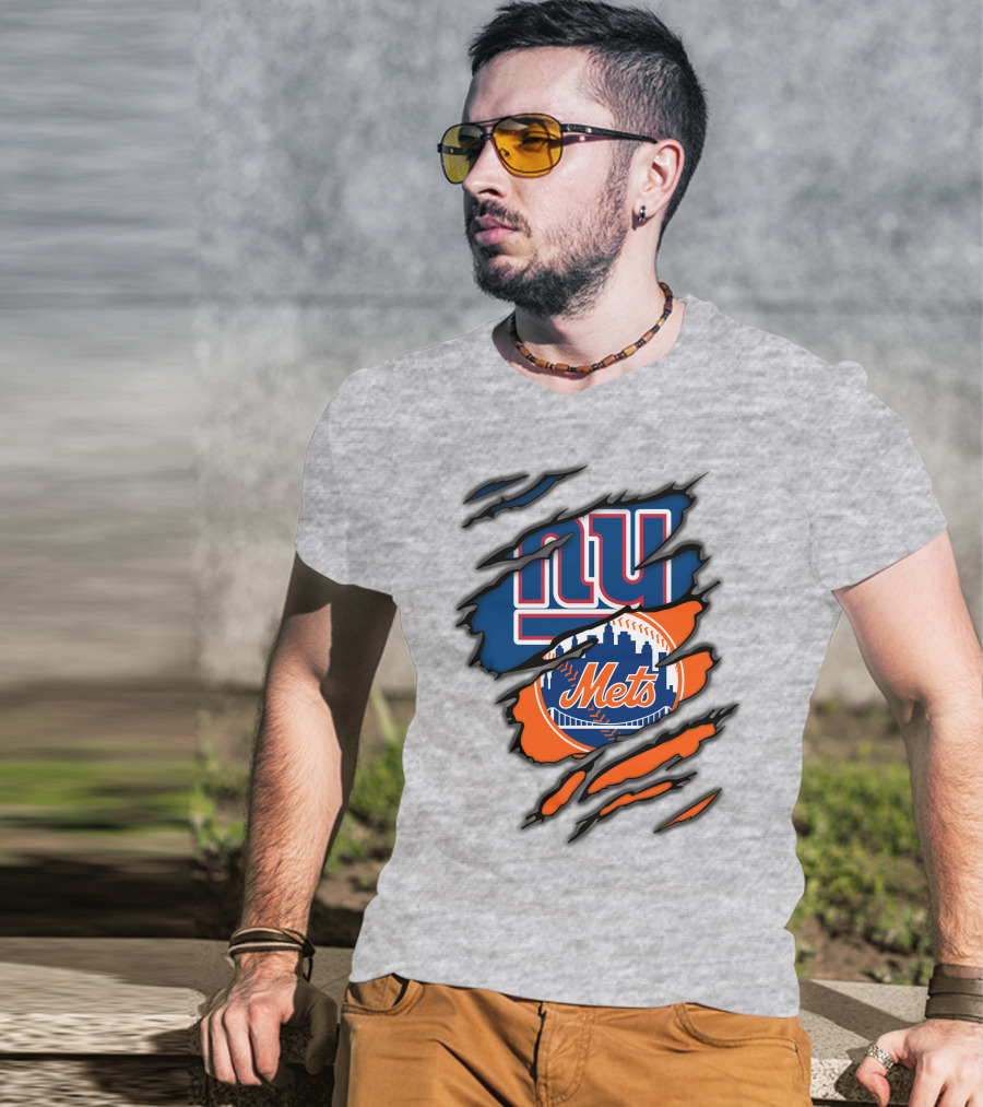 New York Giants Mets Crossover Claw Marks T-Shirt