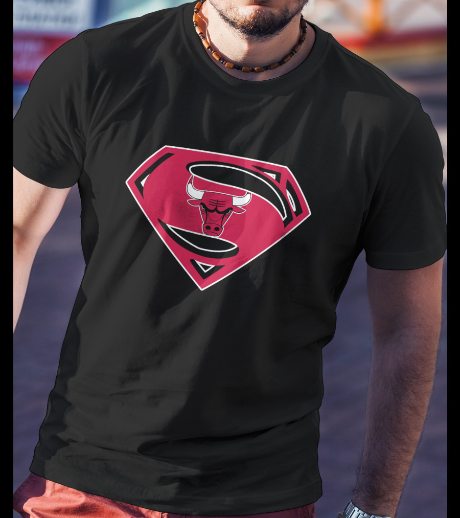 Superman Chicago Bulls Logo Symbol Mashup T-Shirt