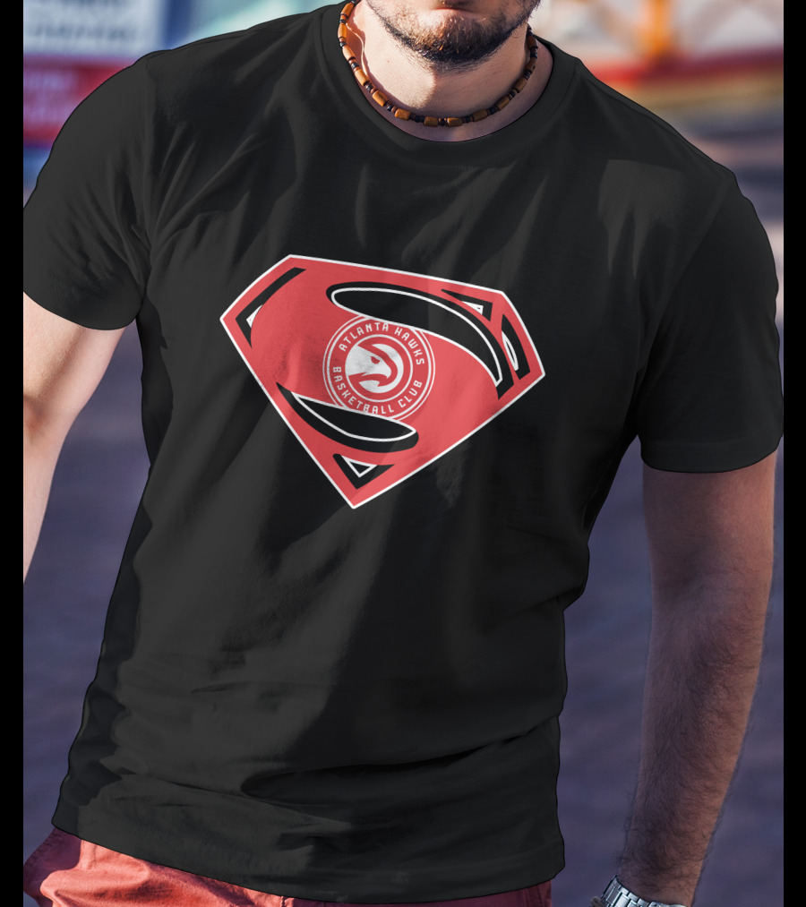 Atlanta Hawks Basketball Club Superman Logo Mashup T-Shirt