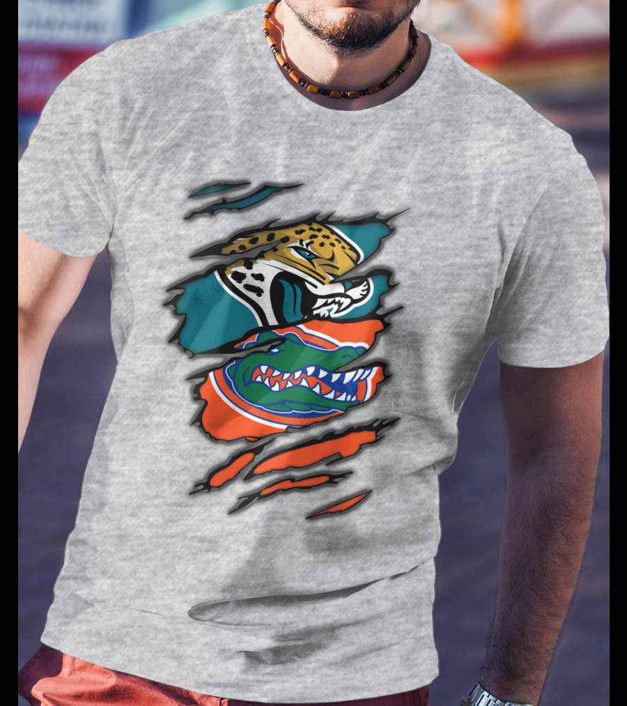 Jacksonville Jaguars Florida Gators Crossover Fan Gear Duo Team Spirit T-Shirt