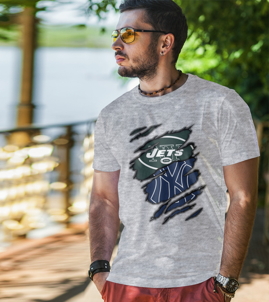 Jets Yankees Ny Football Baseball Logos T-Shirt