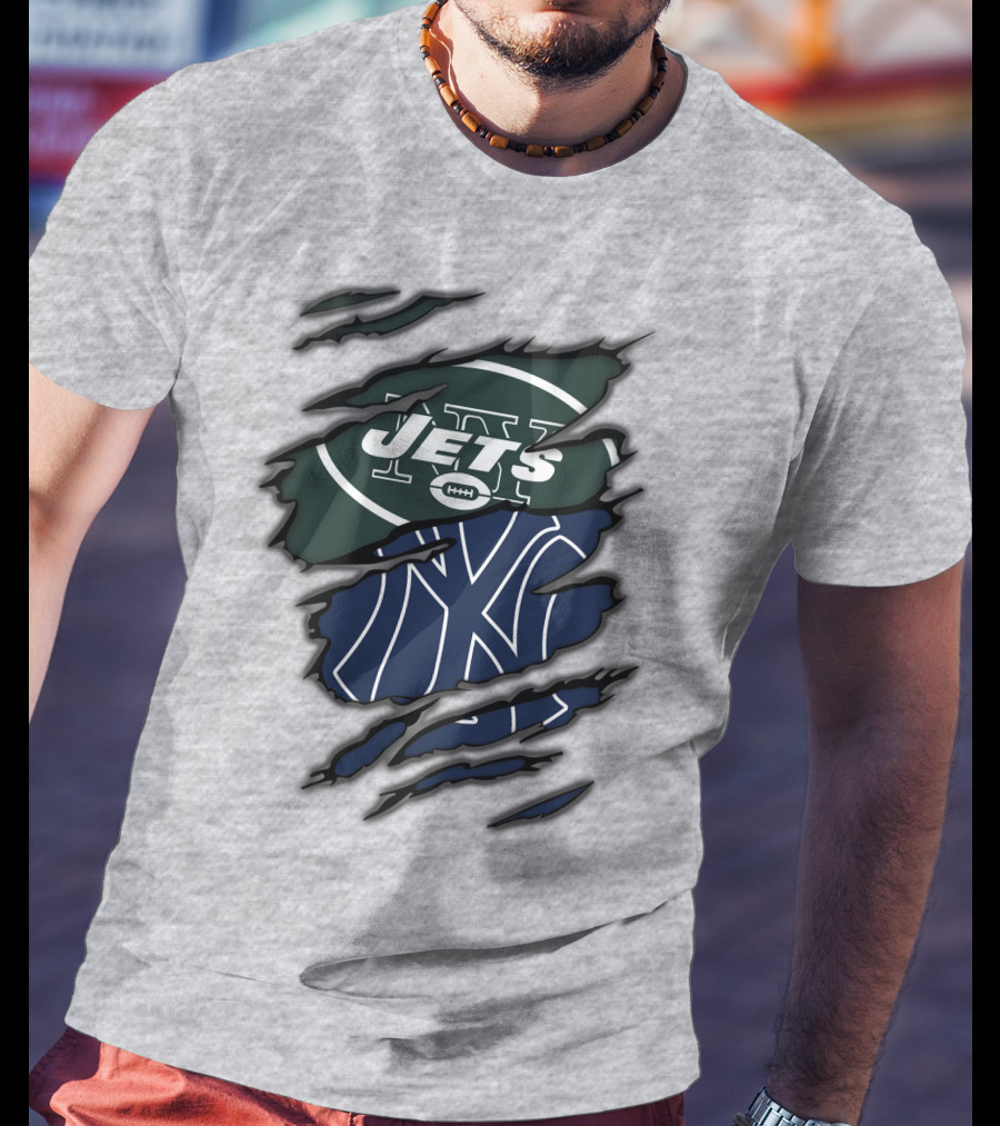 Jets Yankees Ny Football Baseball Logos T-Shirt