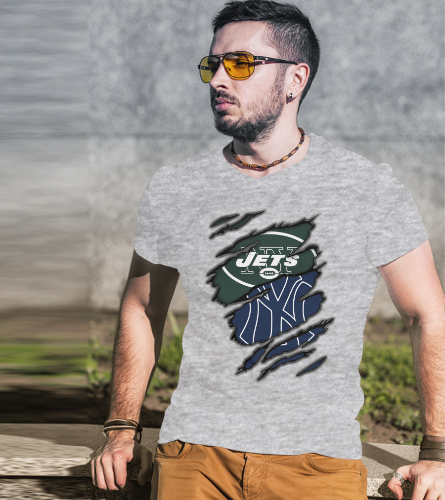 Jets Yankees Ny Football Baseball Logos T-Shirt