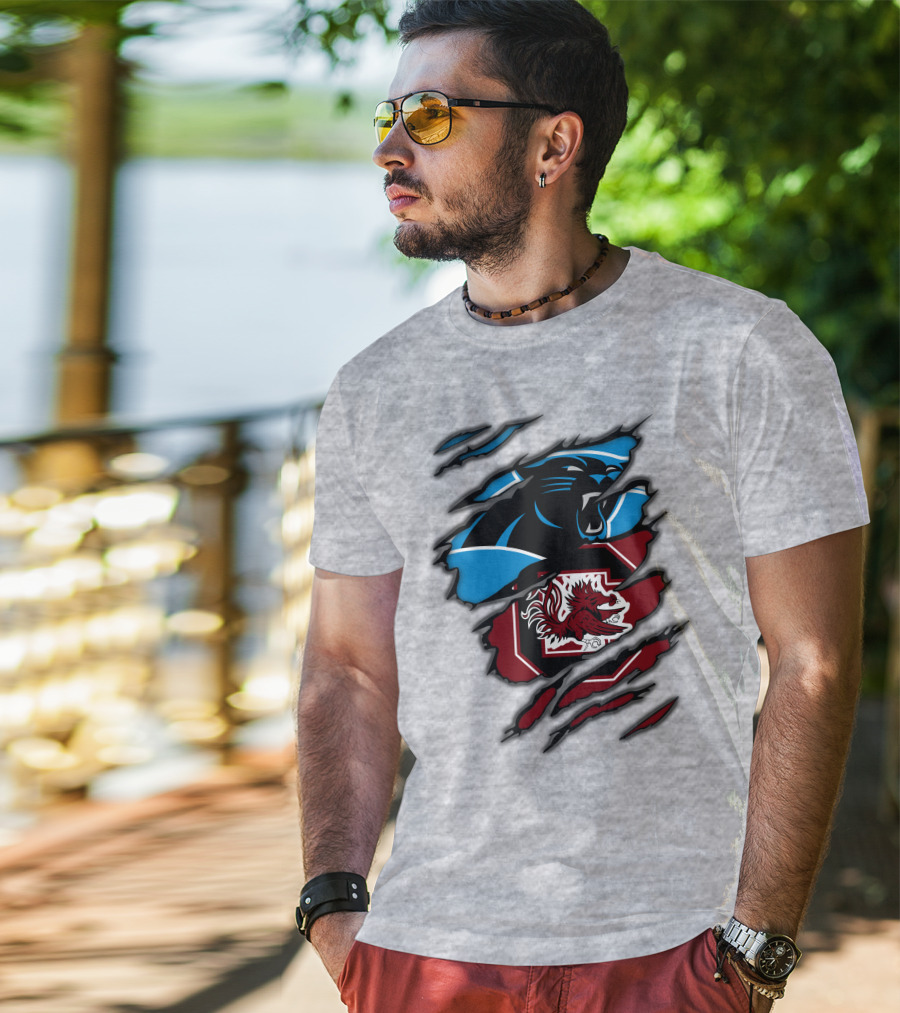 Panthers Gamecocks Claw Mark Fusion T-Shirt