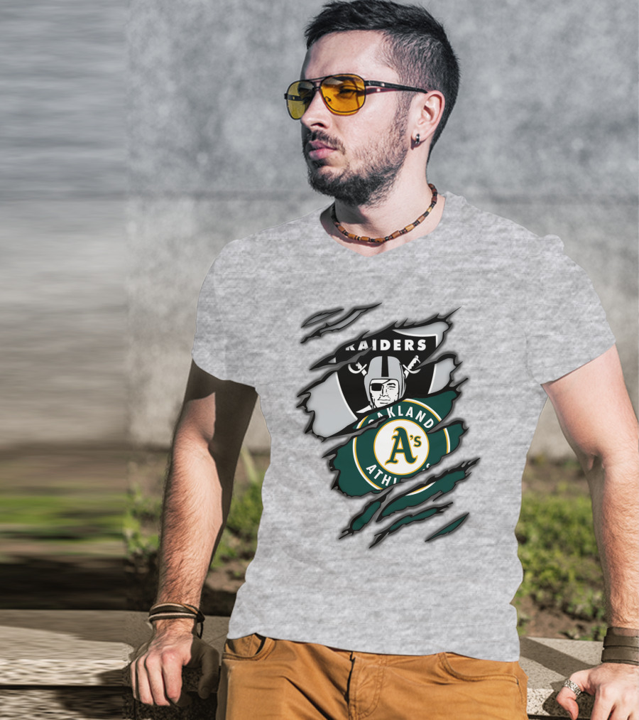 Raiders Oakland Athletics A's Logo Crossover T-Shirt