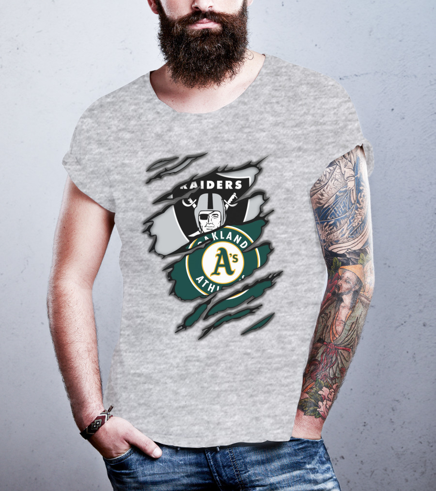 Raiders Oakland Athletics A's Logo Crossover T-Shirt