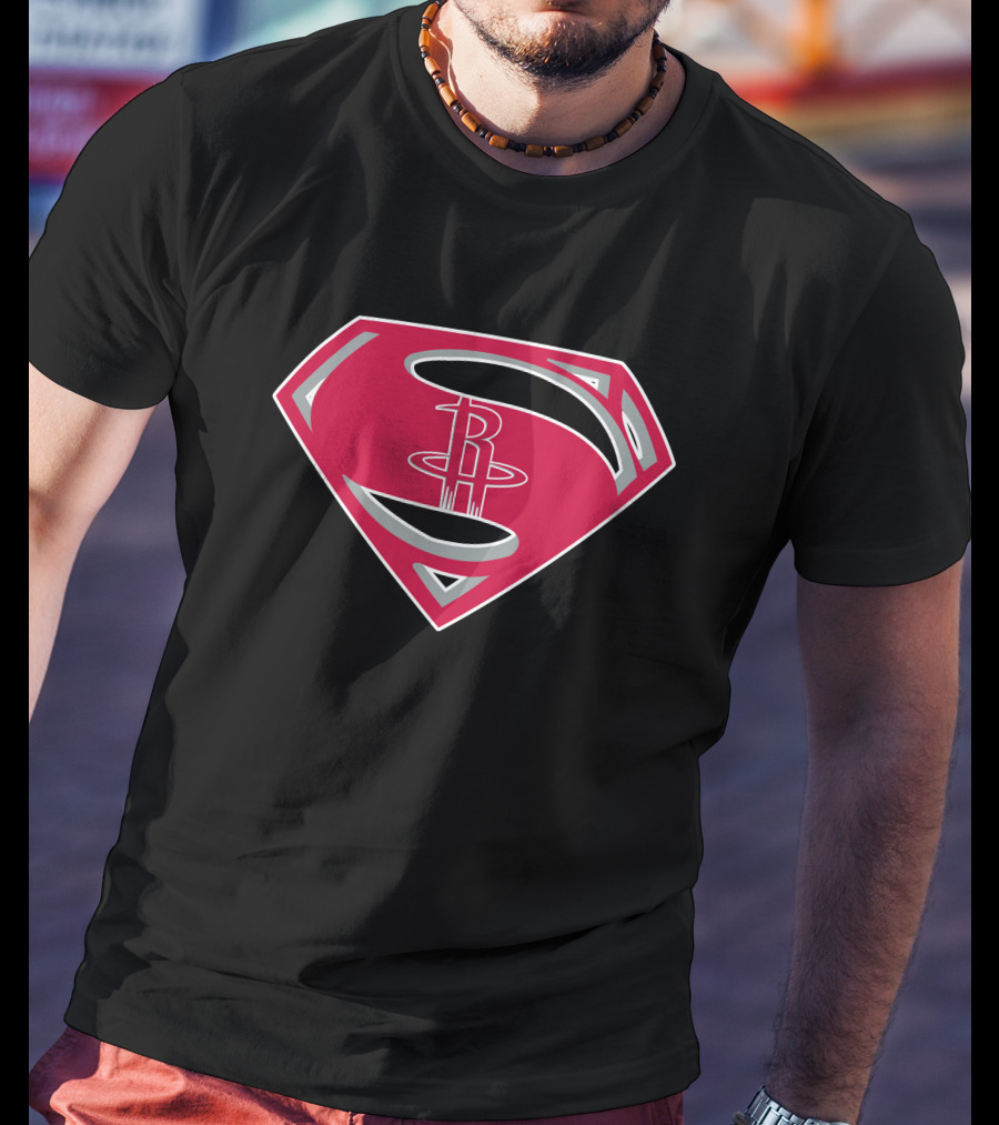 Houston Rockets Superman Logo Integration T-Shirt