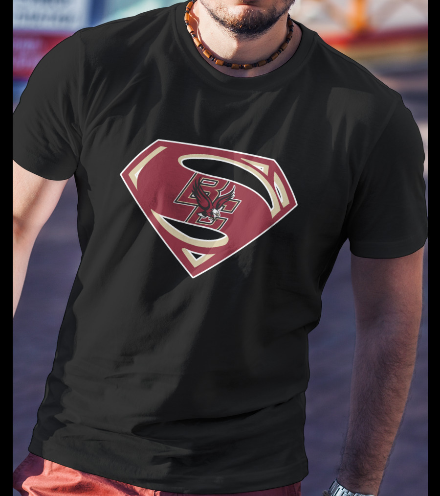 Boston College Superman Logo Eagle Emblem T-Shirt