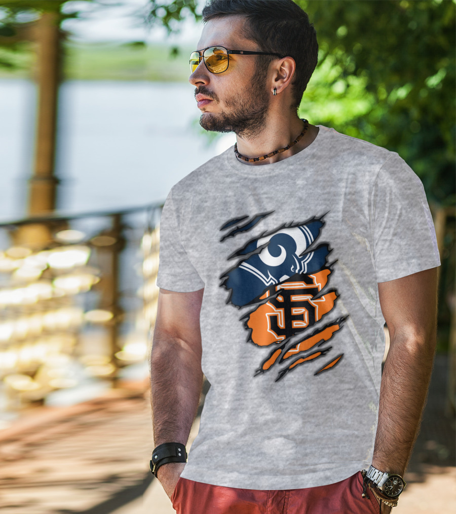 Los Angeles Rams San Francisco Giants Claw Scratch T-Shirt