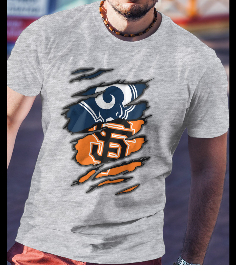 Los Angeles Rams San Francisco Giants Claw Scratch T-Shirt