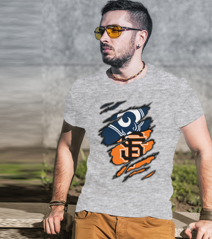 Los Angeles Rams San Francisco Giants Claw Scratch T-Shirt