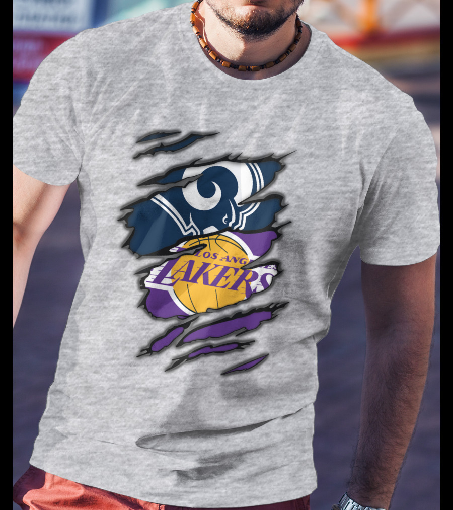 Los Angeles Rams Lakers NFL NBA Crossover T-Shirt