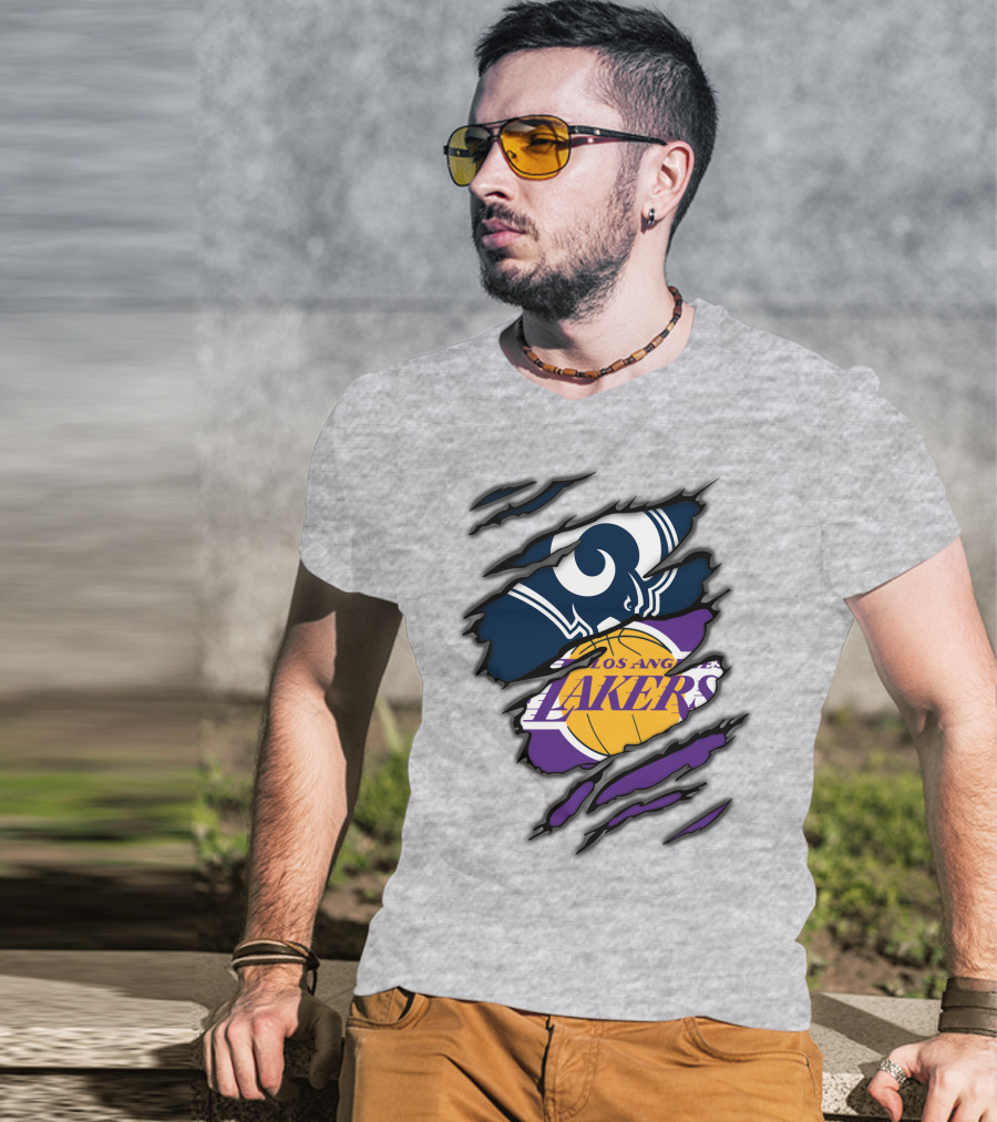 Los Angeles Rams Lakers NFL NBA Crossover T-Shirt