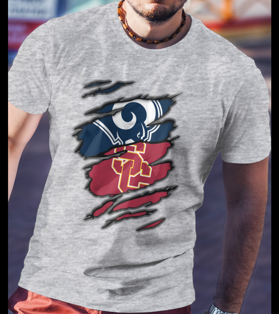 Rams USC Trojans Claw Marks T-Shirt