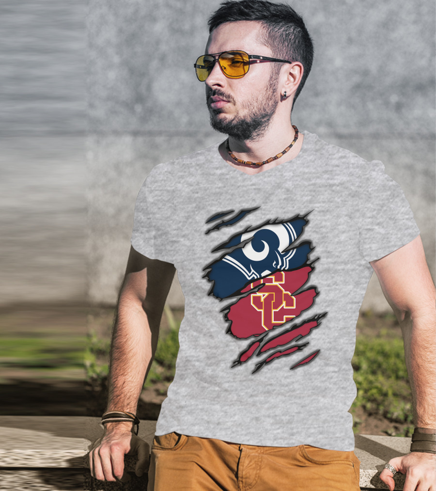 Rams USC Trojans Claw Marks T-Shirt