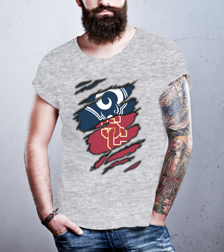 Rams USC Trojans Claw Marks T-Shirt