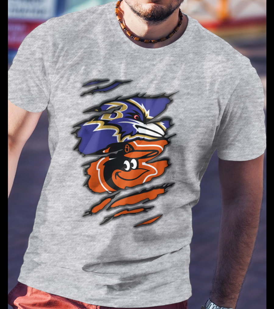 Baltimore Ravens Orioles Logo Mashup T-Shirt