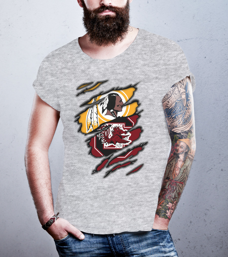 Redskins South Carolina Gamecocks Logo Mashup T-Shirt