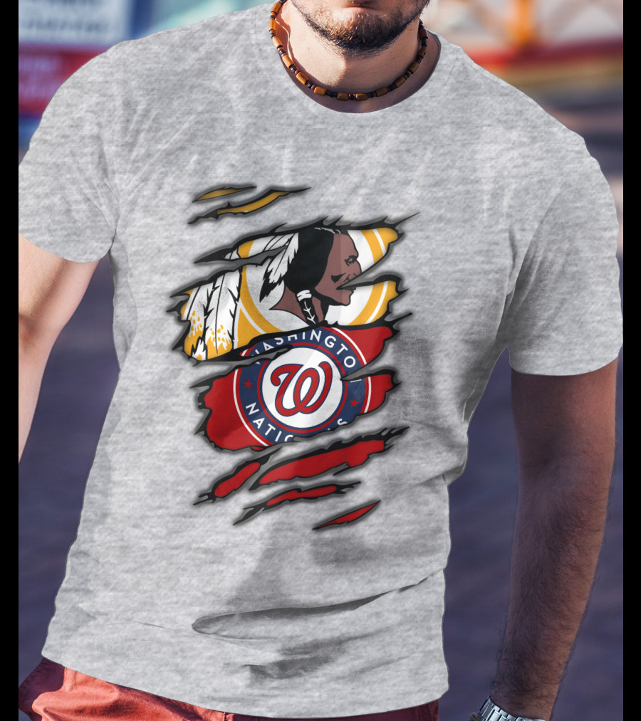 Washington Redskins And Washington Nationals Logo Mashup T-Shirt