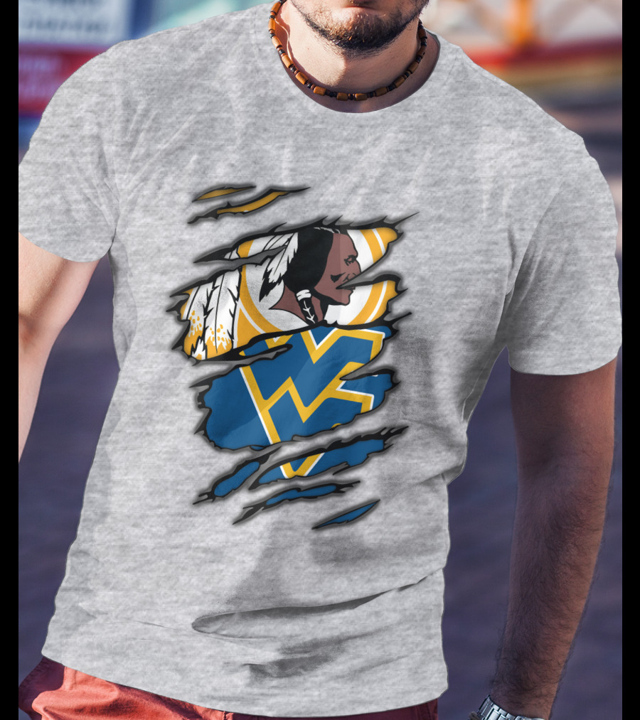West Virginia Mountaineers Redskins Mashup T-Shirt