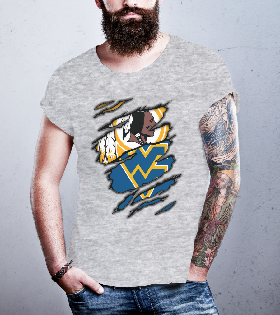 West Virginia Mountaineers Redskins Mashup T-Shirt
