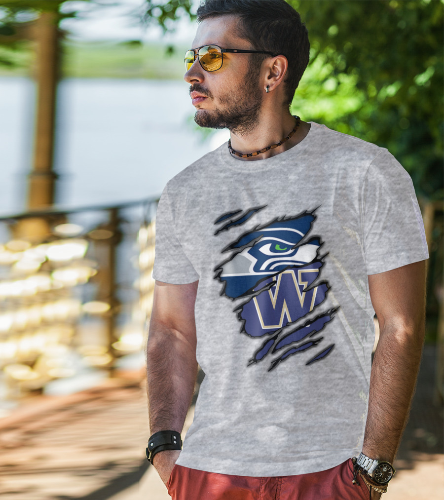 Seahawks Huskies W Logo Combo T-Shirt