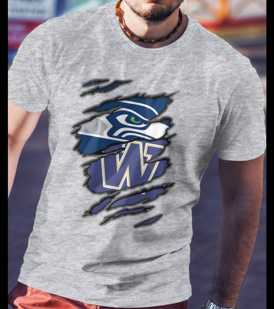 Seahawks Huskies W Logo Combo T-Shirt