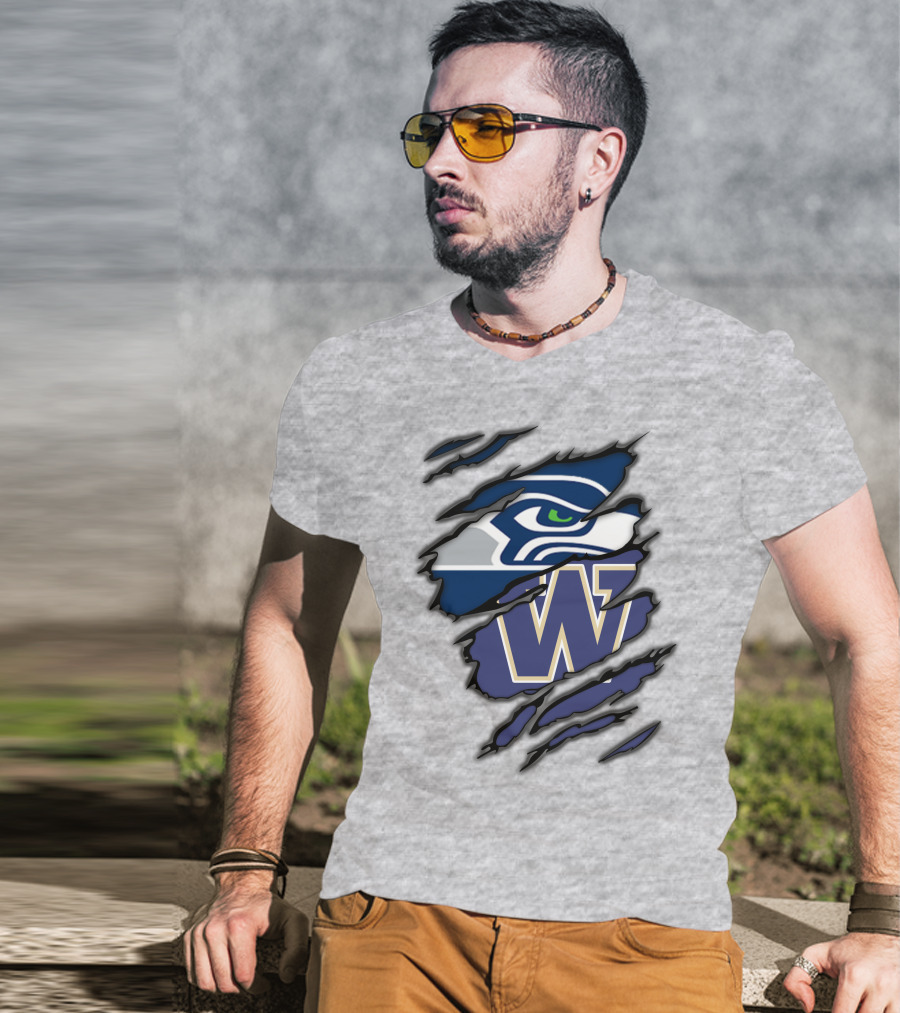 Seahawks Huskies W Logo Combo T-Shirt