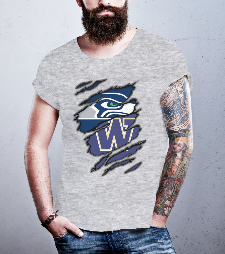 Seahawks Huskies W Logo Combo T-Shirt