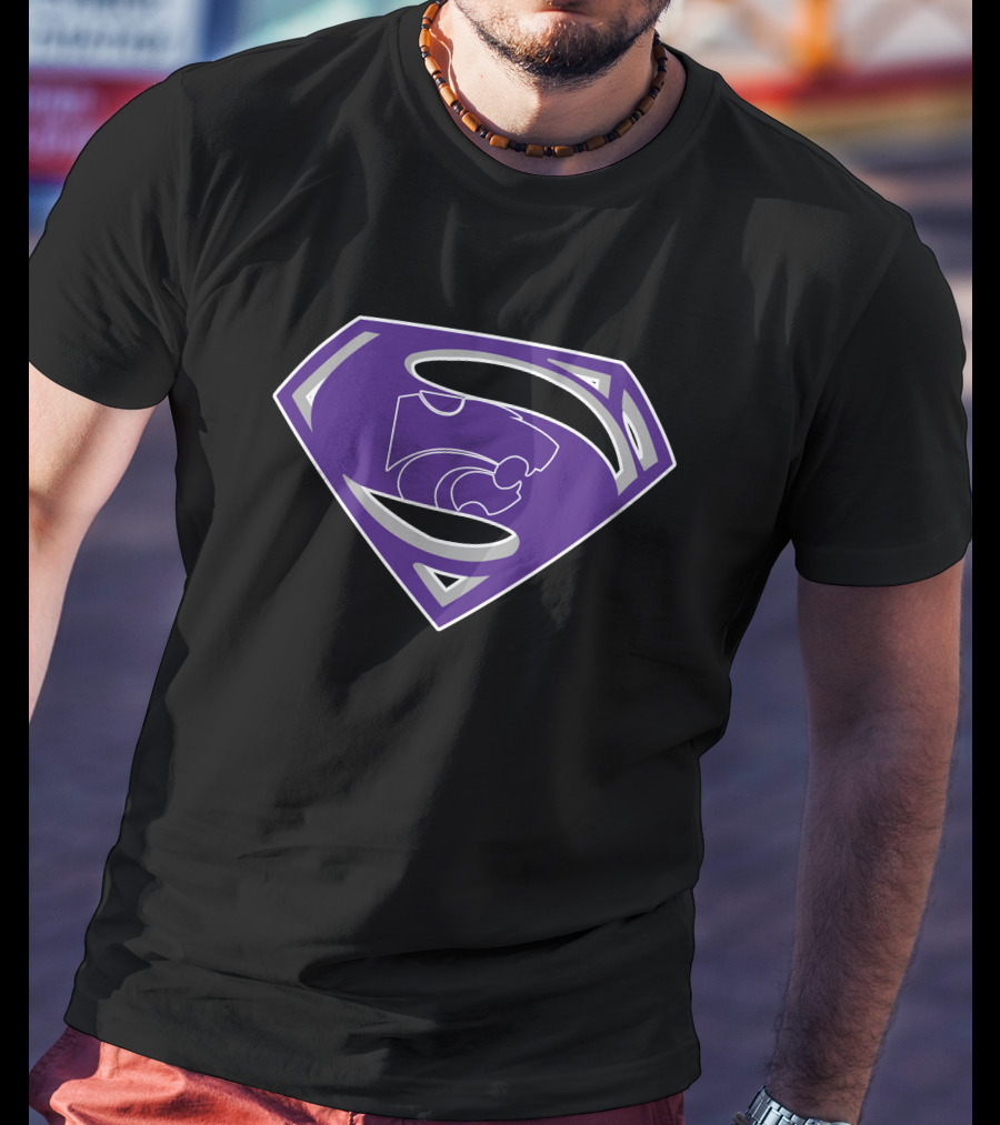 Superman Kansas State Wildcats Logo Fusion T-Shirt