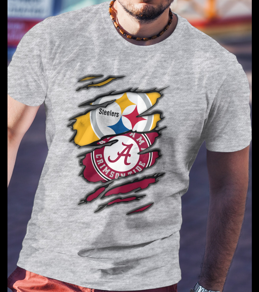 Steelers Alabama Crimson Tide Rip T-Shirt