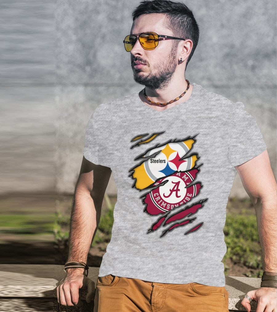 Steelers Alabama Crimson Tide Rip T-Shirt
