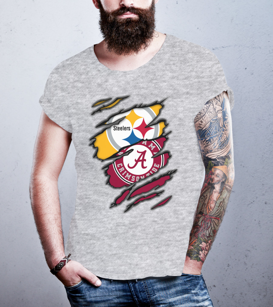 Steelers Alabama Crimson Tide Rip T-Shirt