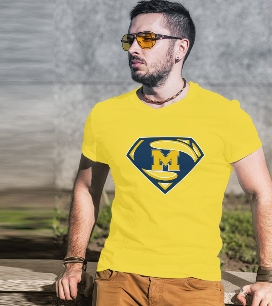 Michigan Wolverines Superman Logo Mashup T-Shirt