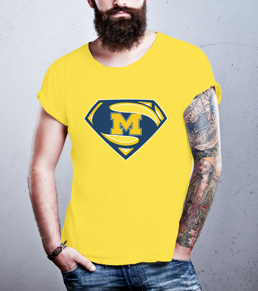Michigan Wolverines Superman Logo Mashup T-Shirt