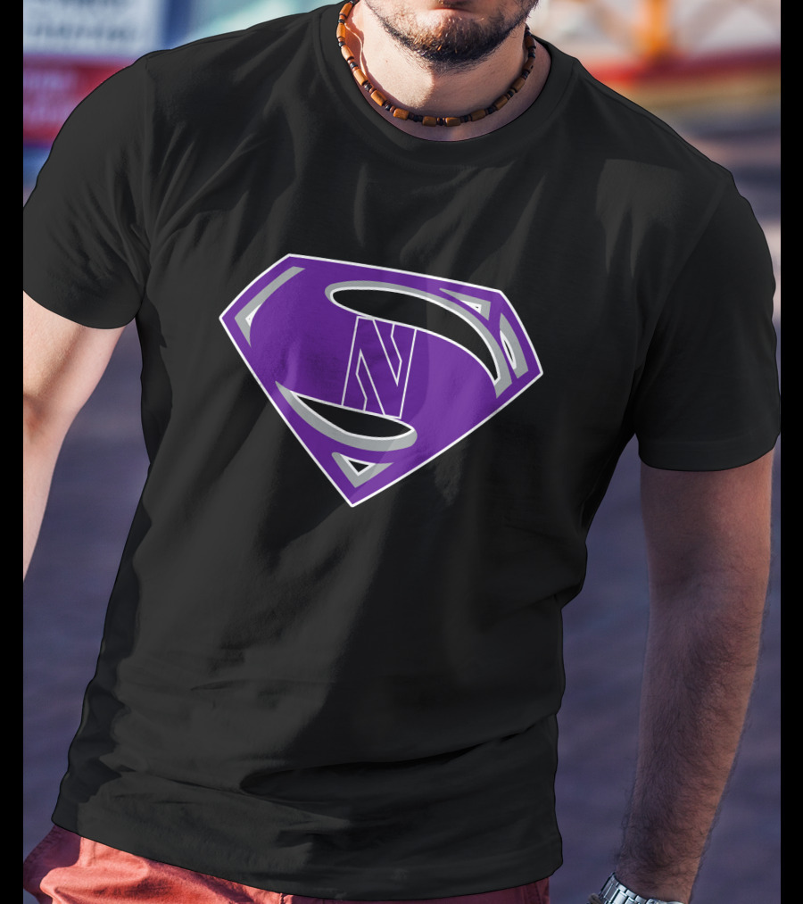 Superman NWildcats Purple Shield T-Shirt