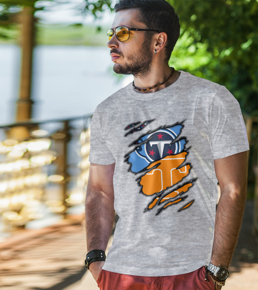 Tennessee Titans And Vols Logo Mashup T-Shirt