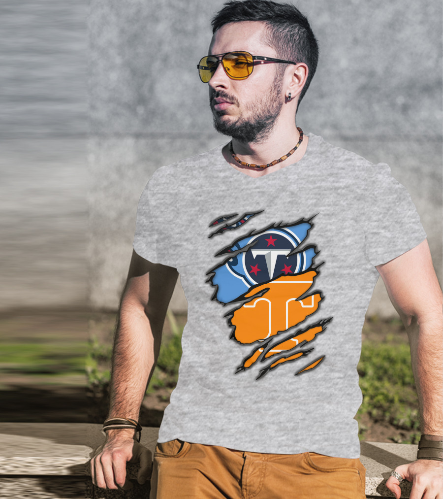 Tennessee Titans And Vols Logo Mashup T-Shirt