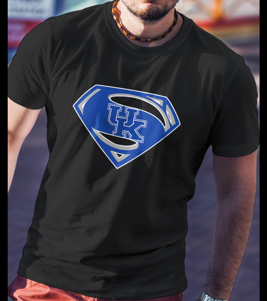 Superman UK Wildcats Logo Blue Shield T-Shirt