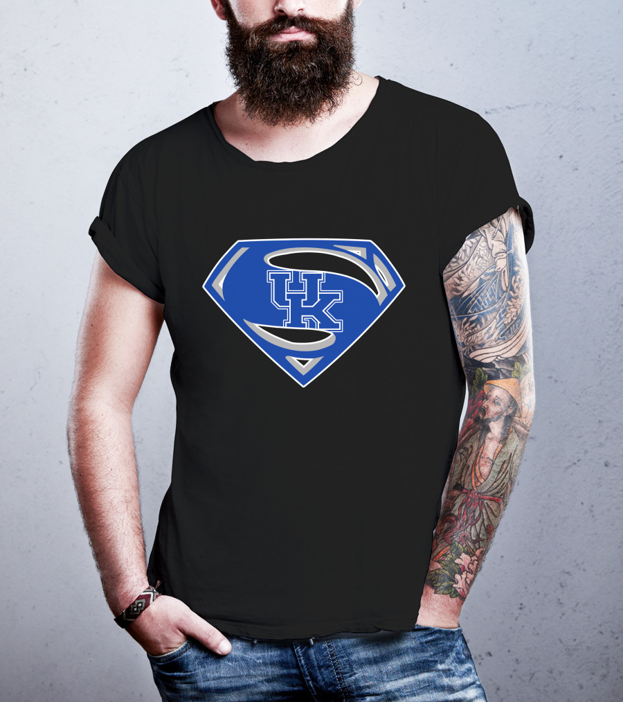 Superman UK Wildcats Logo Blue Shield T-Shirt