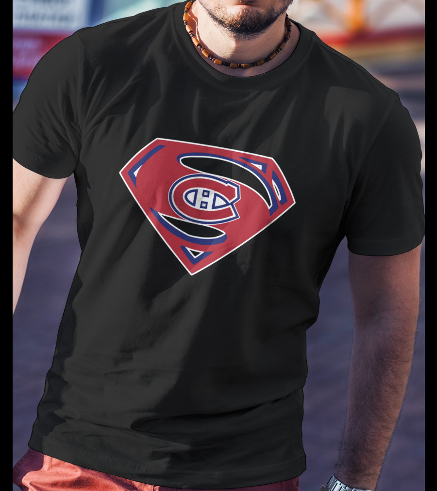 Superman Canadiens Logo Fusion T-Shirt